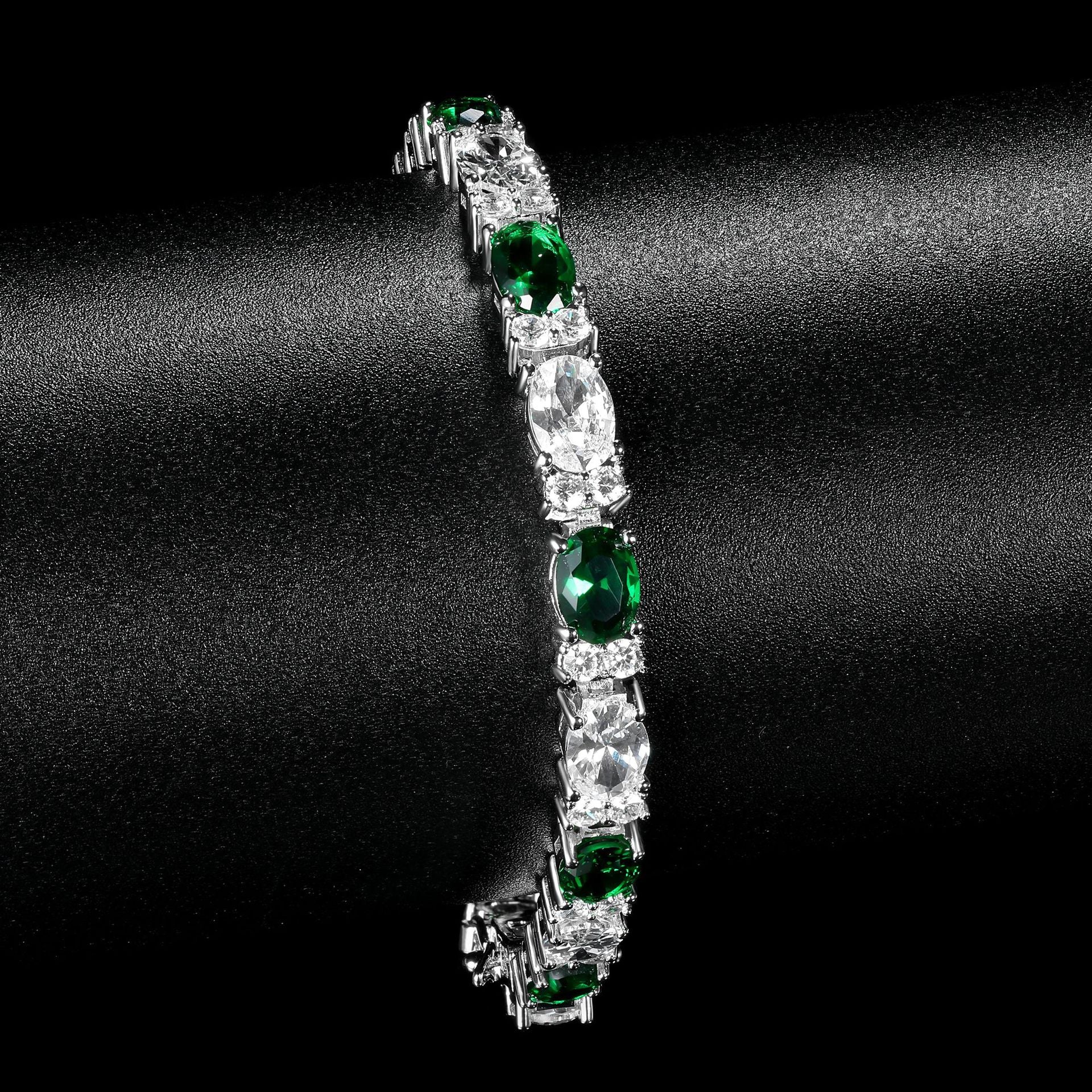 Birthstone Tennis Bracelet for Women – 925 Sterling Silver | Created Emerald | Charm Fine Jewelry Gift for Mom, Wife or Yourself