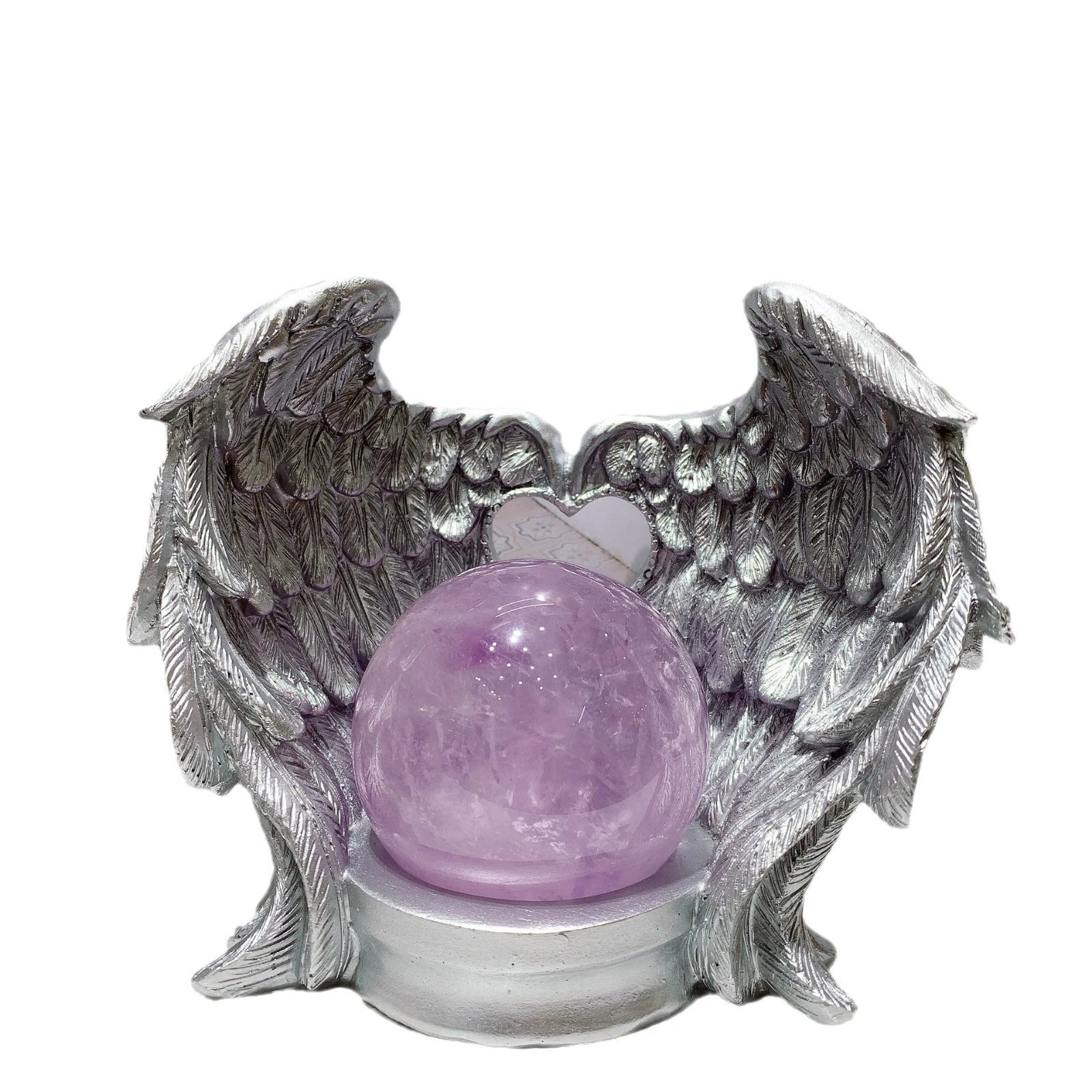 Whispers of Love: Heart Feather Base for Your Crystal Ball