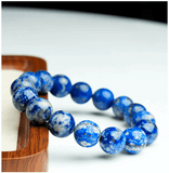 [Bead] Earth Stone Blue and White Porcelain Lapis Lazuli Bracelet