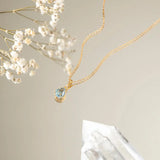 [Necklace] Venus Tears - 14K Gold Blue Topaz Jewelry