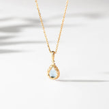 [Necklace] Venus Tears - 14K Gold Blue Topaz Jewelry