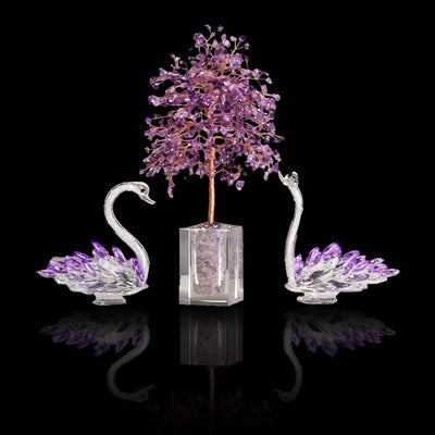 Amethyst Swan Feng Decor Shui Tree