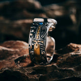 Yggdrasil Guardian Ring – Sterling Silver, Gold & Sapphire