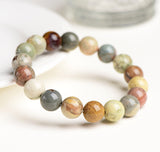 [Bead] Natural Alashan Round Bead Crackle Bracelet