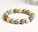 [Bead] Natural Alashan Round Bead Crackle Bracelet