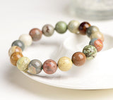 [Bead] Natural Alashan Round Bead Crackle Bracelet