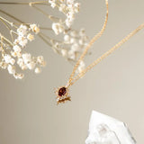 [Necklace] Queen Catherine - 14K Gold Garnet Necklace