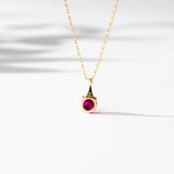 [Necklace] Spring Splendor - Golden 925 Silver Ruby Necklace