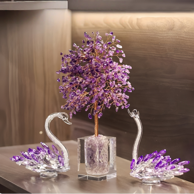 Amethyst Swan Feng Decor Shui Tree