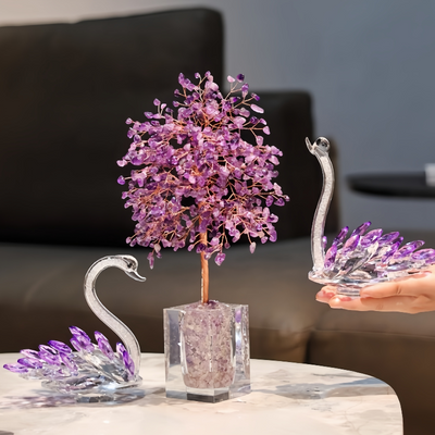 Amethyst Swan Feng Decor Shui Tree