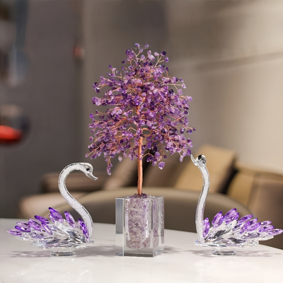 Amethyst Swan Feng Decor Shui Tree