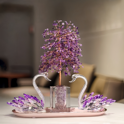 Amethyst Swan Feng Decor Shui Tree