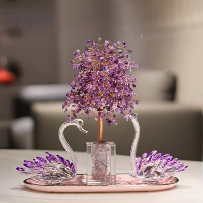 Amethyst Swan Feng Decor Shui Tree