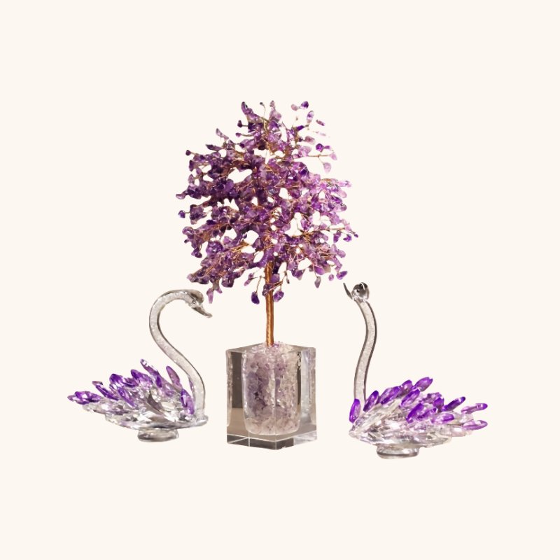 Amethyst Swan Feng Decor Shui Tree