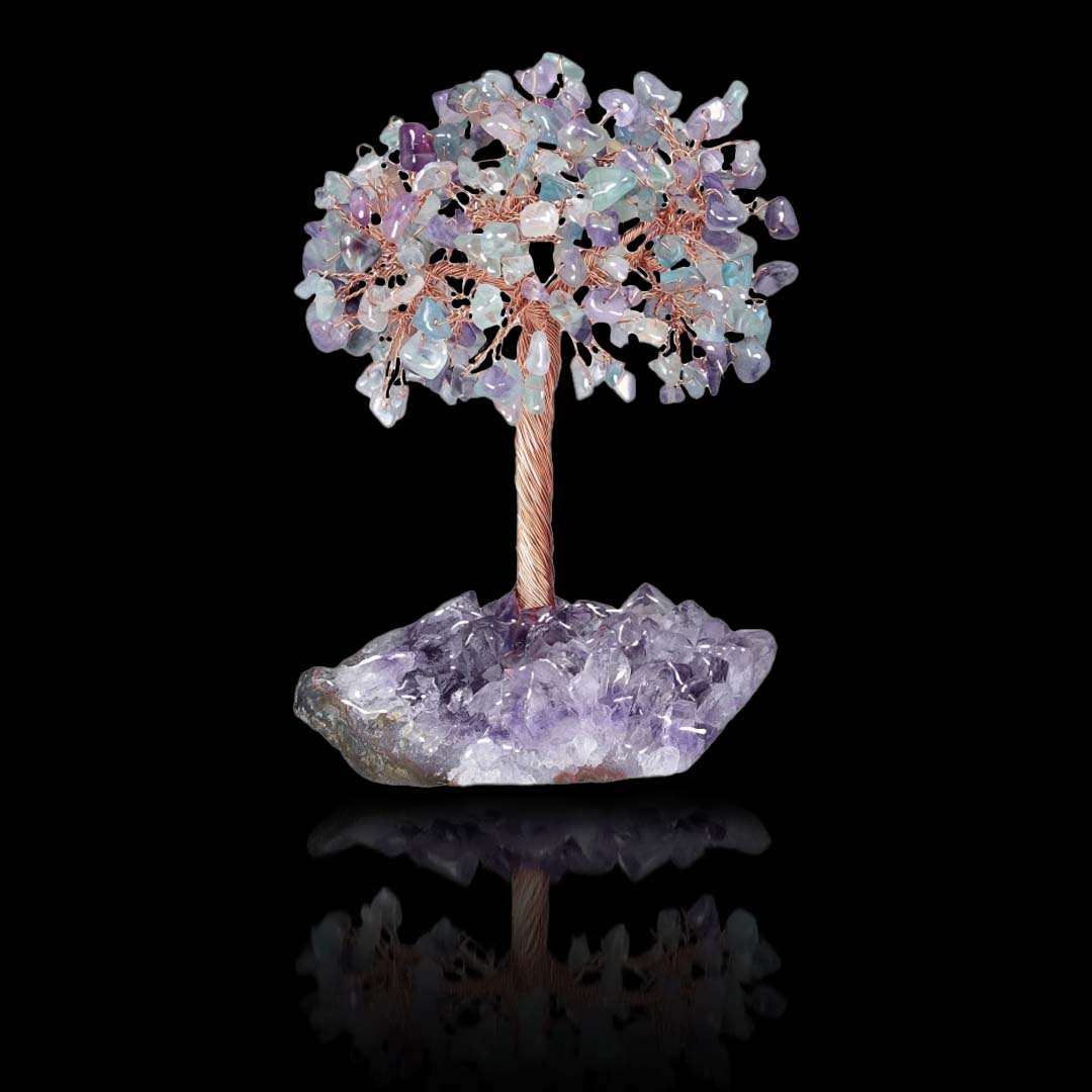 FateCord Natural Fluorite Energy Feng Shui Tree