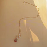 [Necklace] Natural Nanhong Agate Peach Necklace