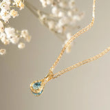 [Necklace] Venus Tears - 14K Gold Blue Topaz Jewelry