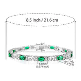 Birthstone Tennis Bracelet for Women – 925 Sterling Silver | Created Emerald | Charm Fine Jewelry Gift for Mom, Wife or Yourself