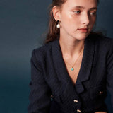 [Necklace] Bai Baihe Amazonite Necklace - 18K Gold Luxury Clavicle Chain