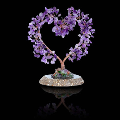 Love & Peace Heart-Shaped Amethyst Feng Shui Tree