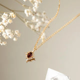 [Necklace] Queen Catherine - 14K Gold Garnet Necklace