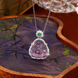 [Necklace]S925 Amethyst Tourmaline Necklace - Handcrafted Pendant