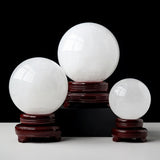 [Ball] Polished White Calcite Sphere - Iceland Spar