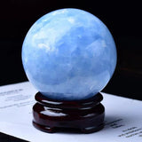 [Ball] Natural Kyanite Sphere and Celestite Raw Crystal Energy Ball