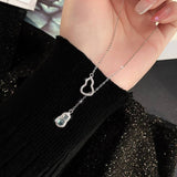 [Necklace] Natural Tourmaline & Blue Crystal Necklace - S925 Silver Elegance