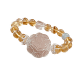 [Fox Fairy] White Crystal Asscher Bud Fox Fairy Yellow Crystal Bracelet