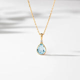 [Necklace] Venus Tears - 14K Gold Blue Topaz Jewelry