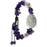 [Fox Fairy]Natural Amethyst Tower Crystal & Quartz Fox Fairy Bead Bracelet