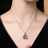 [Necklace]S925 Amethyst Tourmaline Necklace - Handcrafted Pendant