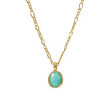 [Necklace] Bai Baihe Amazonite Necklace - 18K Gold Luxury Clavicle Chain