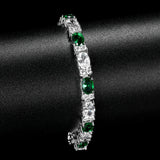 Birthstone Tennis Bracelet for Women – 925 Sterling Silver | Created Emerald | Charm Fine Jewelry Gift for Mom, Wife or Yourself