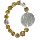 [Fox Fairy] Aset Citrine Crystal & Purifying White Crystal Zakiram Wealth Goddess Bracelet