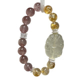 [Fox Fairy] Yellow Tower Crystal & Strawberry Crystal Business Performance Nine-tailed Fox Bracelet