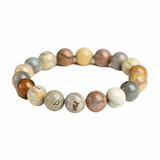 [Bead] Natural Alashan Round Bead Crackle Bracelet