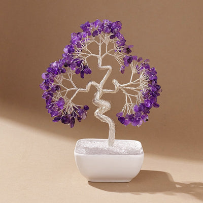 Square pot silver-threaded money tree