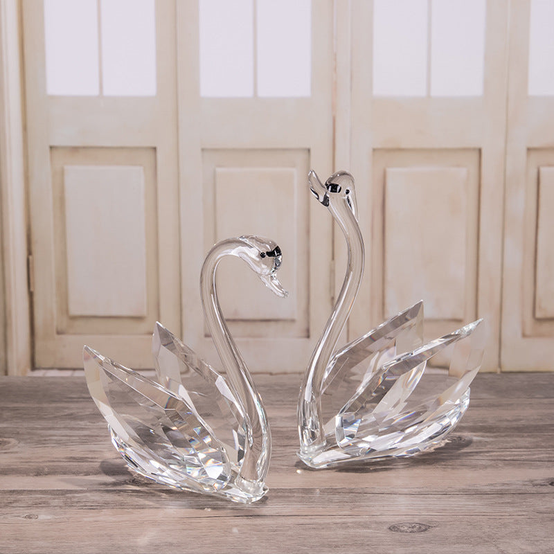 🦢 Clear Quartz Swan Figurine