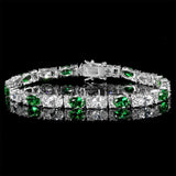 Birthstone Tennis Bracelet for Women – 925 Sterling Silver | Created Emerald | Charm Fine Jewelry Gift for Mom, Wife or Yourself