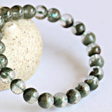 [Bead] Green Crystal Bracelet - Healing Green Phantom Quartz from Zambia