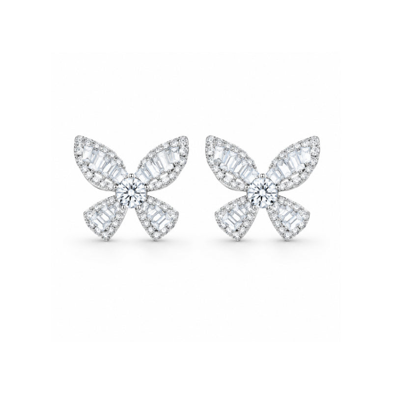 Crystal Bow Stud Earrings