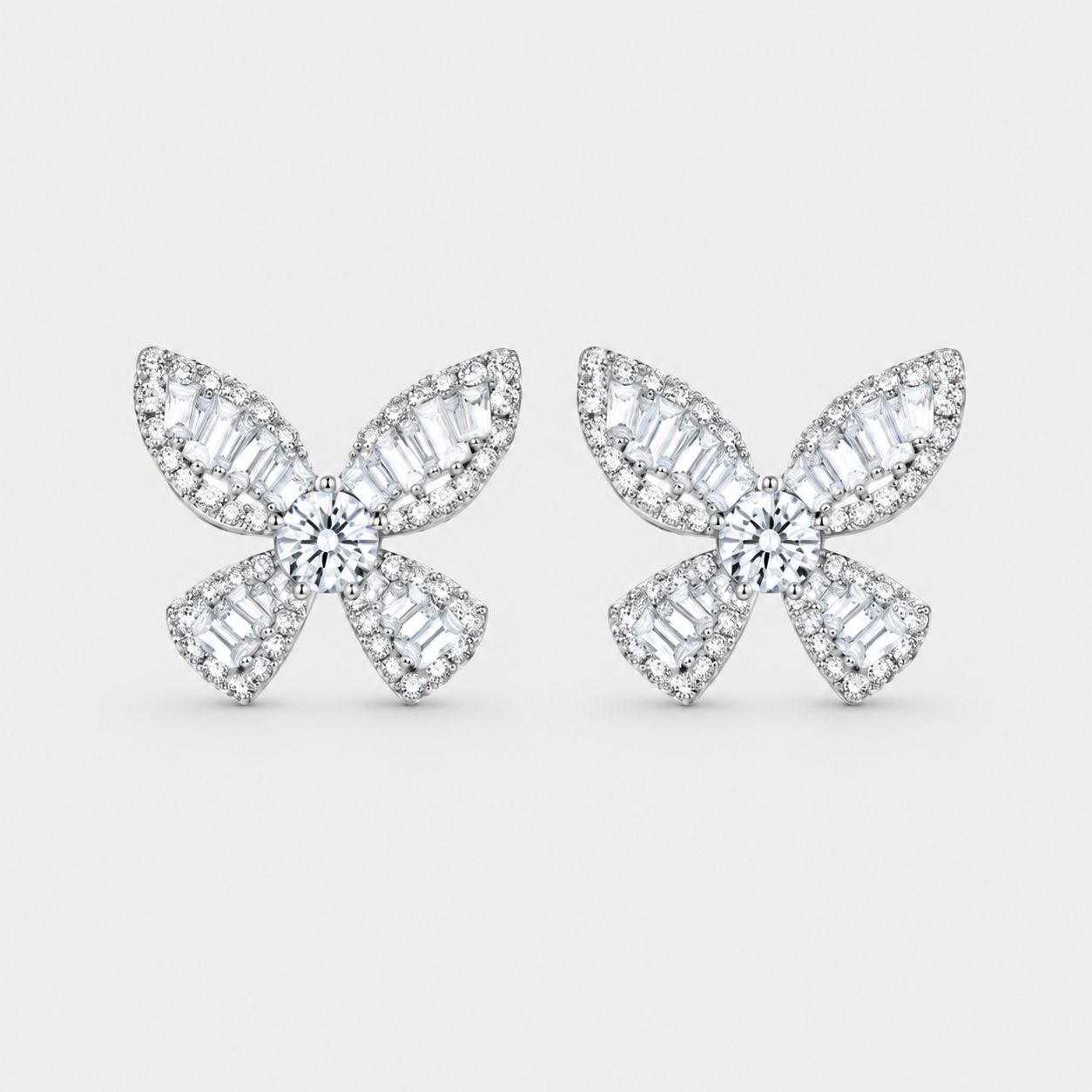 Crystal Bow Stud Earrings
