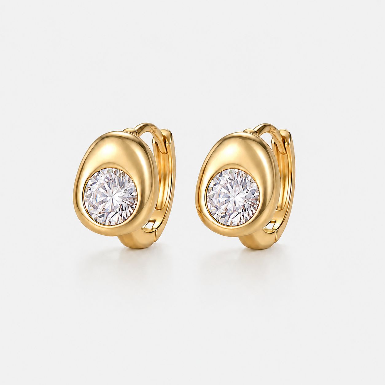 Golden Halo Huggie Earrings