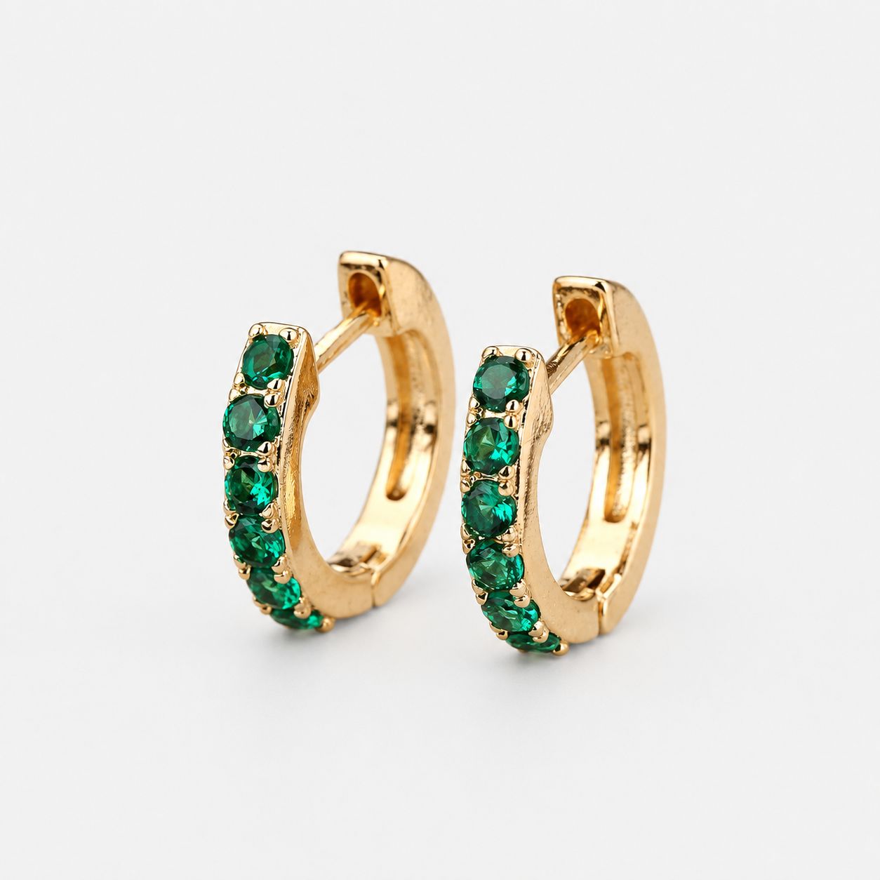 Large Gemstone Hoop Earrings