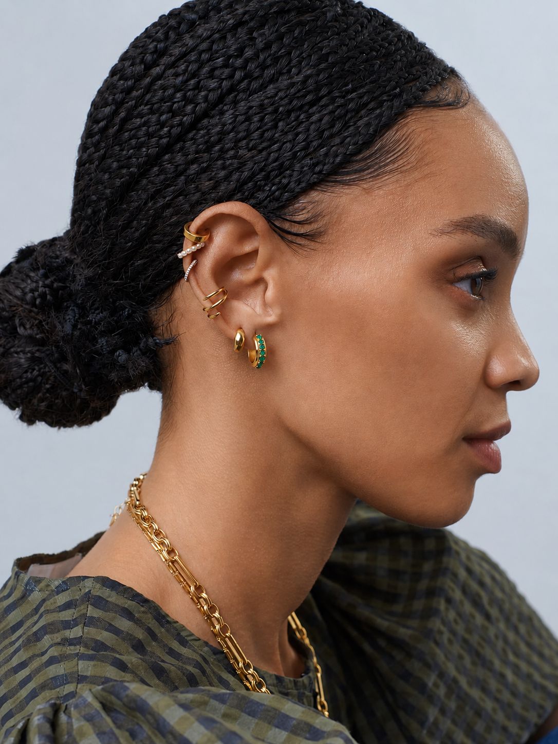 Large Gemstone Hoop Earrings