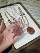 9 Tailed Fox Crystal Necklace - Strawberry Quartz Jewelry