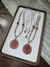 9 Tailed Fox Crystal Necklace - Strawberry Quartz Jewelry