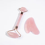 Rose Quartz Gua Sha Set – Face Roller & Massage Tool